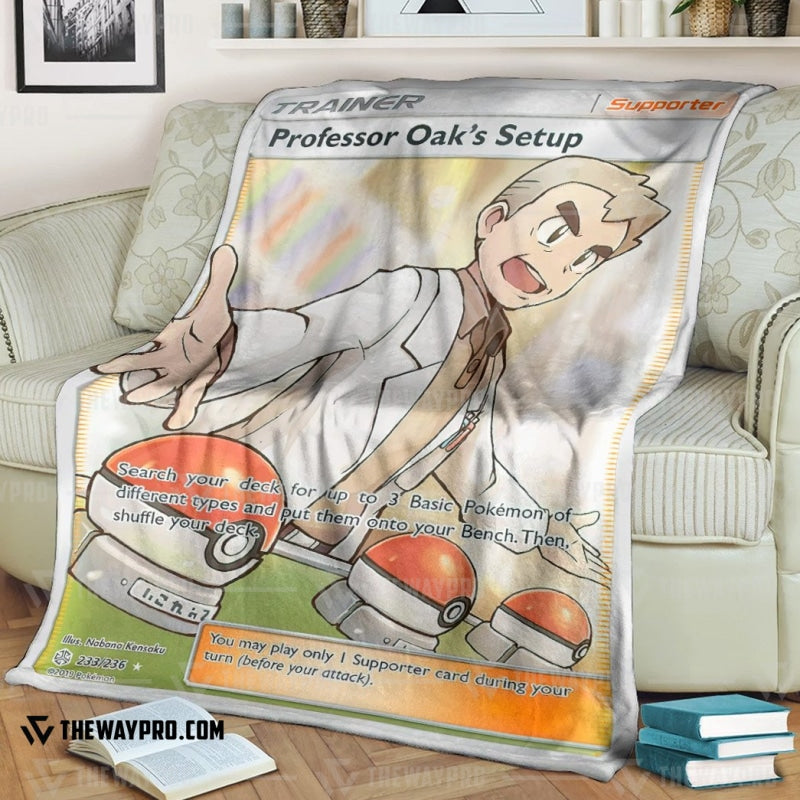 Anime Pokemon Professor Oak’s Setup Trainer Soft Blanket