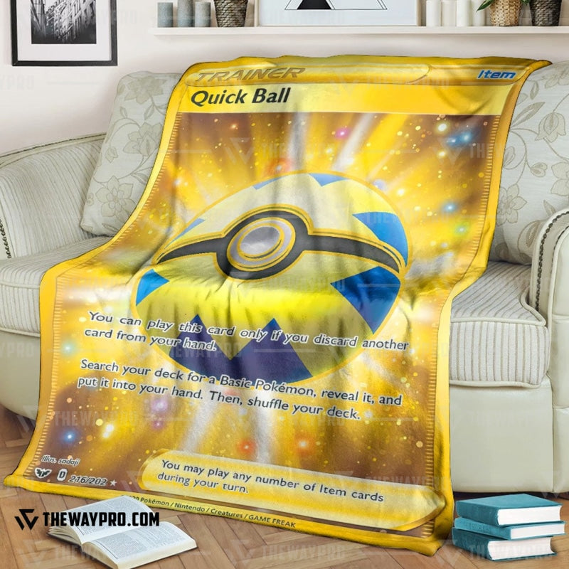 Anime Pokemon Quick Ball Trainer Soft Blanket