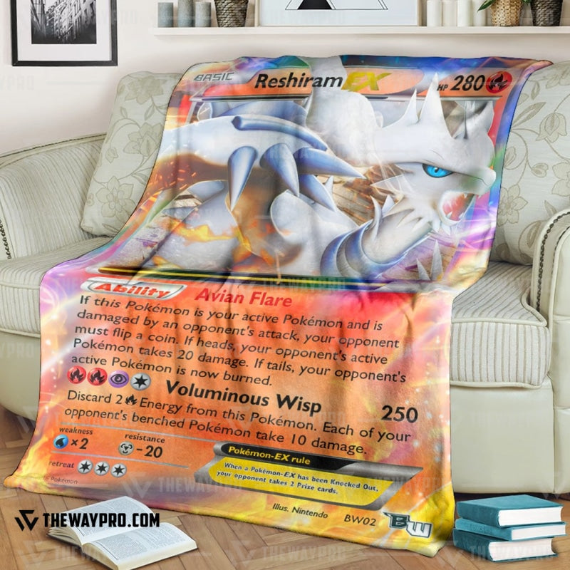 Anime Pokemon Reshiram EX Pokemon Soft Blanket