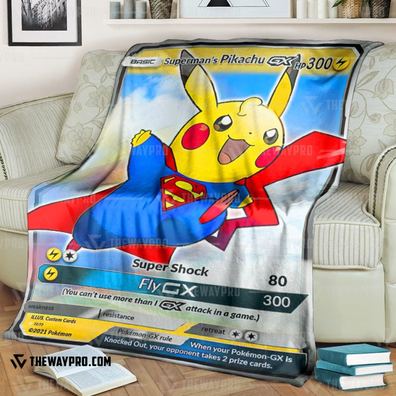 Anime Pokemon Superman’s Pikachu Soft Blanket