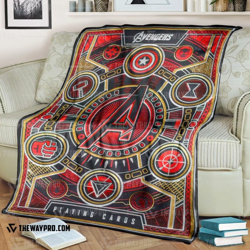 Avengers Playing Card Red Soft Blanket