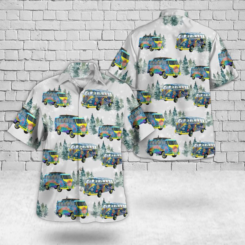 Hippie Volkswagen Samba Christmas Hawaiian Shirt Gift For Men Women