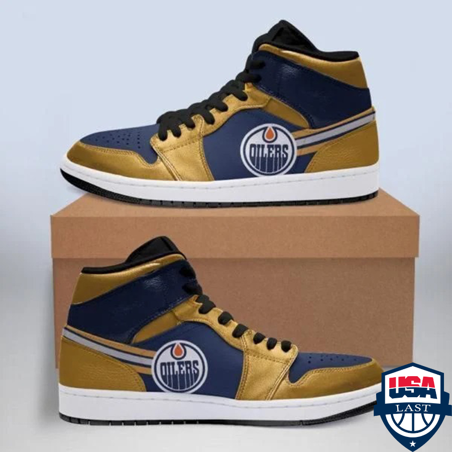 Edmonton Oilers NHL ver 1 Air Jordan High Top Sneaker Shoes