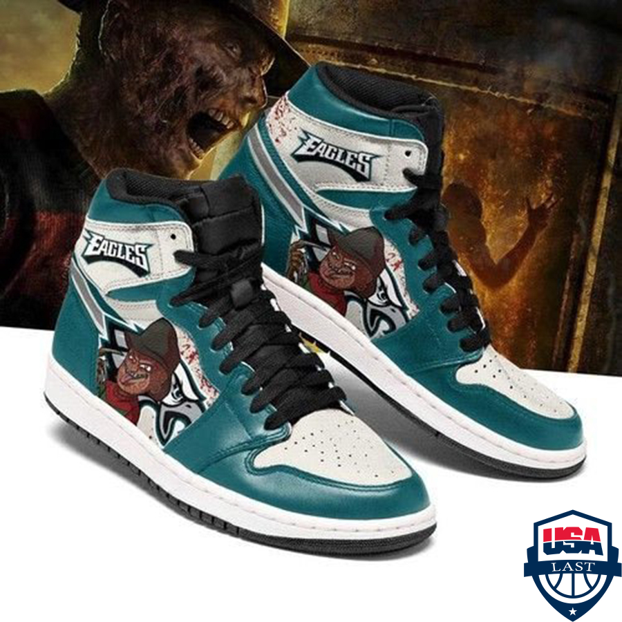 Philadelphia Eagles NFL Horror Air Jordan High Top Sneaker Shoes