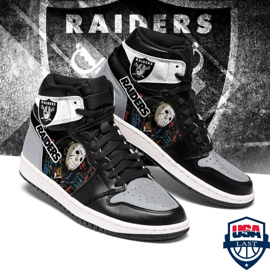 Las Vegas Raiders NFL Horror Air Jordan High Top Sneaker Shoes