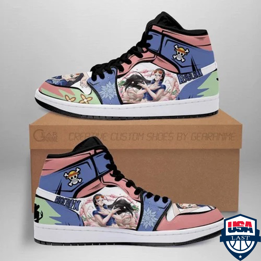 Nico Robin Straw Hat Priates One Piece Anime Air Jordan High Top Sneaker Shoes