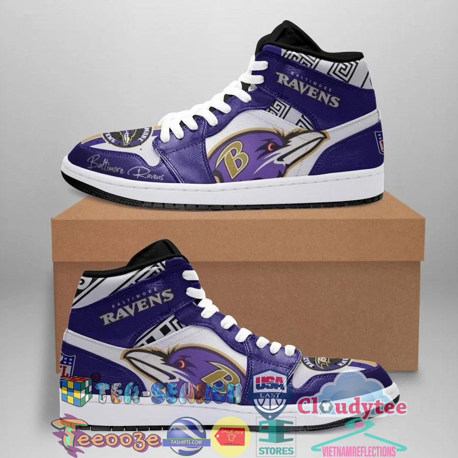 Baltimore Ravens NFL ver 6 Air Jordan High Top Sneaker Shoes