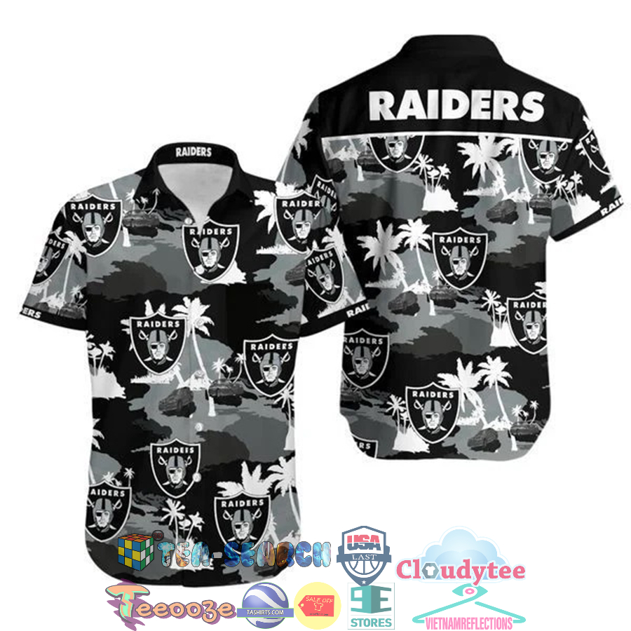 Las Vegas Raiders Logo NFL Palm Tree Car Hawaiian Shirt