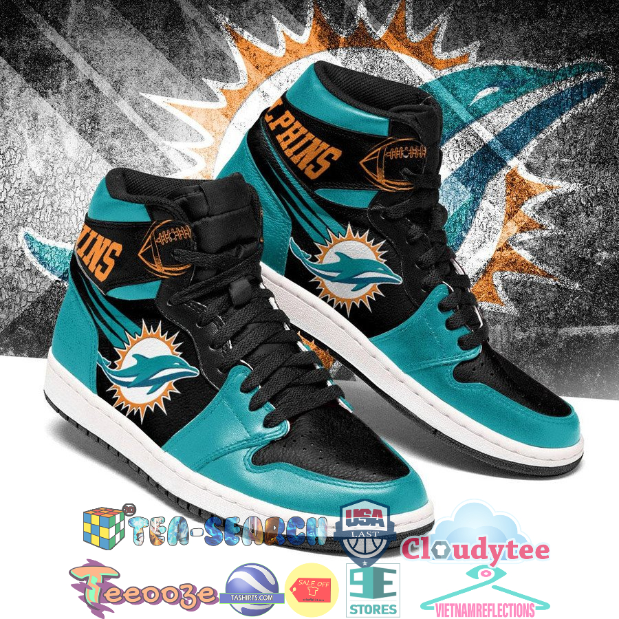 Miami Dolphins NFL Air Jordan High Top Sneaker Shoes