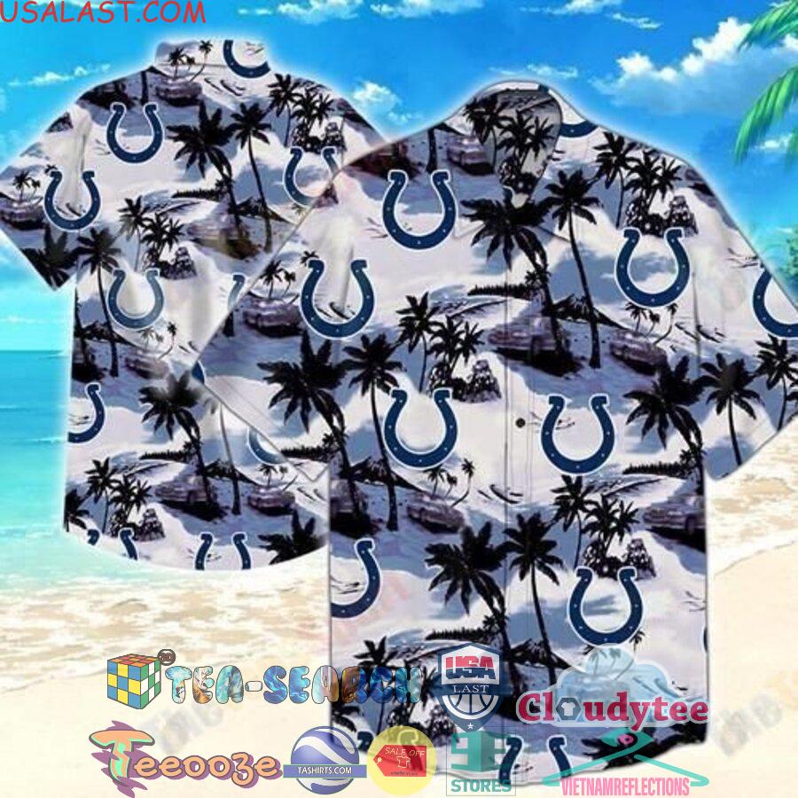 Indianapolis Colts Logo NFL Palm Tree Car Hawaiian Shirt