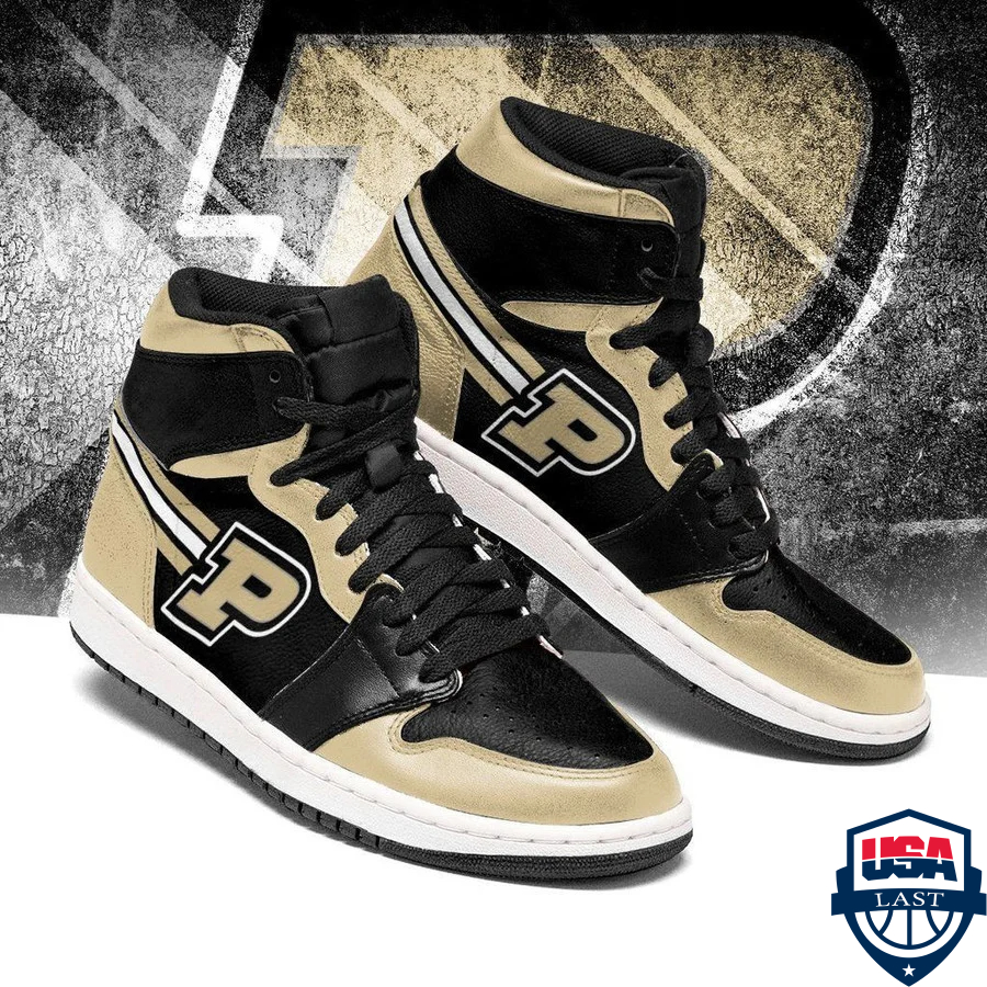 Purdue Boilermakers NCAA Air Jordan High Top Sneaker Shoes