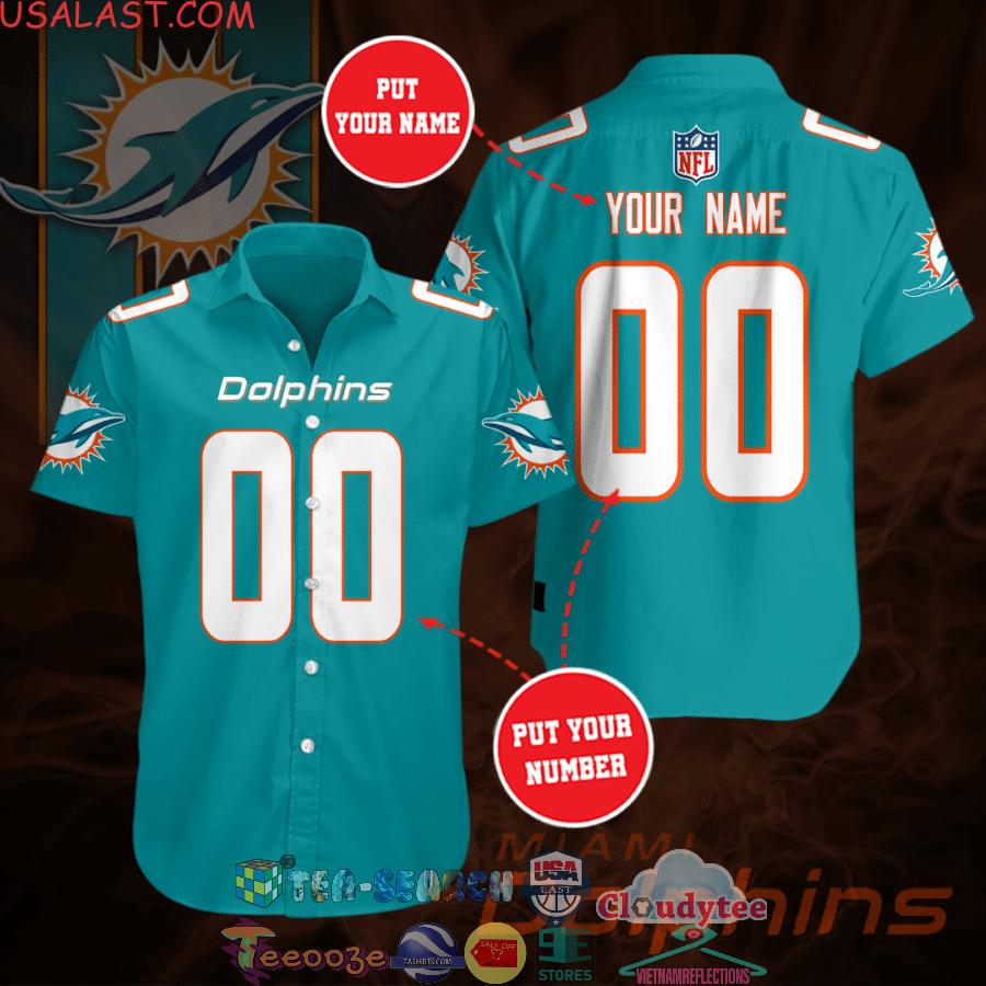 Personalized Miami Dolphins NFL Team Green All Over Print Hawaiian Shirt