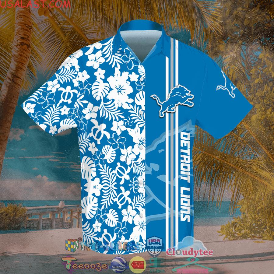 Detroit Lions NFL Team Tropical All Over Print Hawaiian Shirt