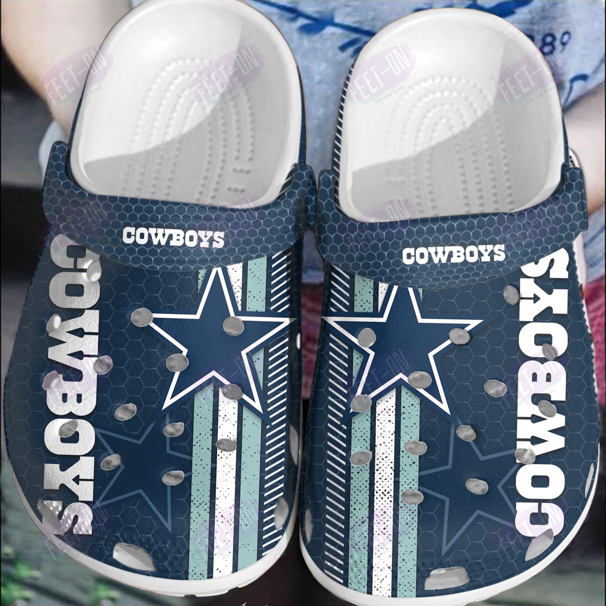 BEST Dallas Cowboys NFL logo blue crocs crocband Shoes