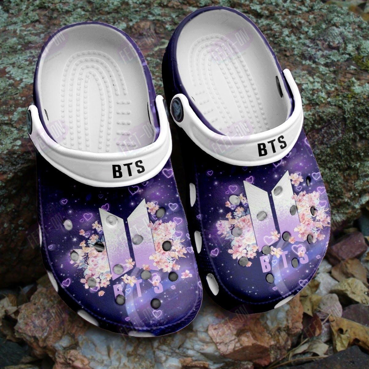 BEST BTS logo flowers violet crocband Shoes