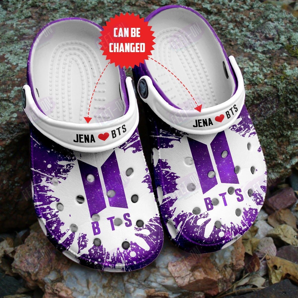 BEST Personalized Love BTS custom white violet crocs crocband Shoes