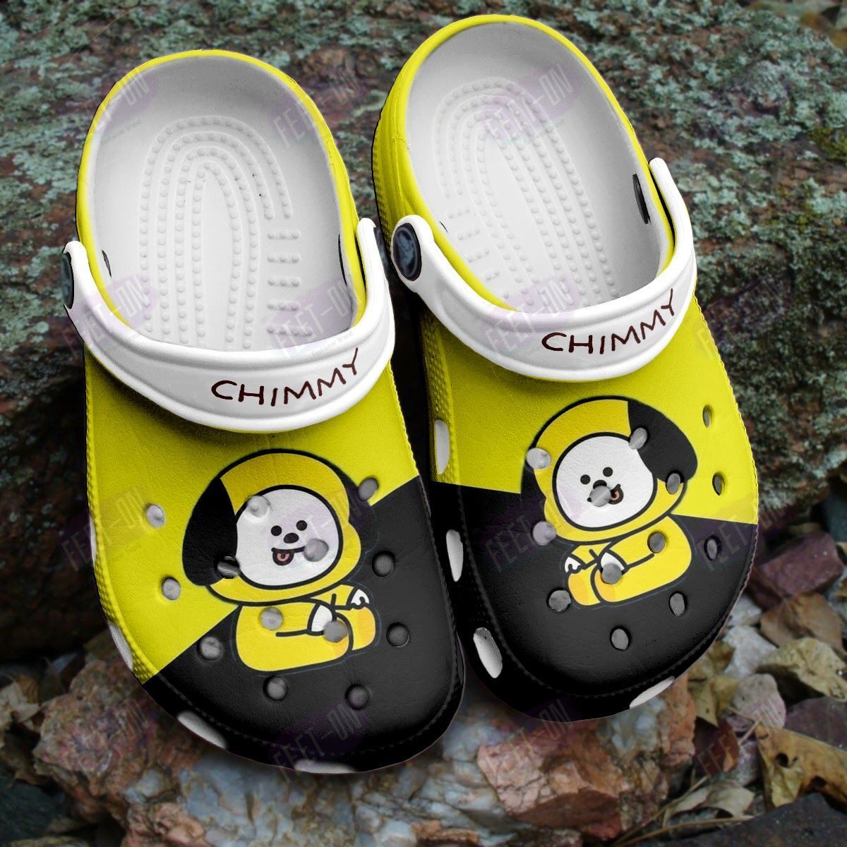 BEST Chimmy BT21 BTS yellow black crocs crocband Shoes