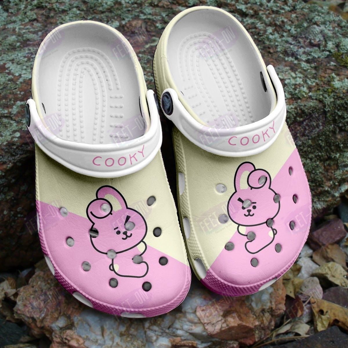 BEST Cooky BT21 BTS pink khaki crocs crocband Shoes