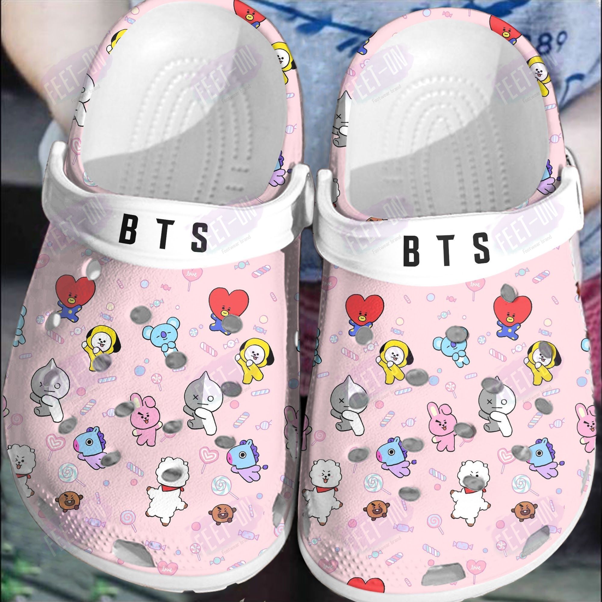 BEST BT21 BTS characters pink crocband Shoes