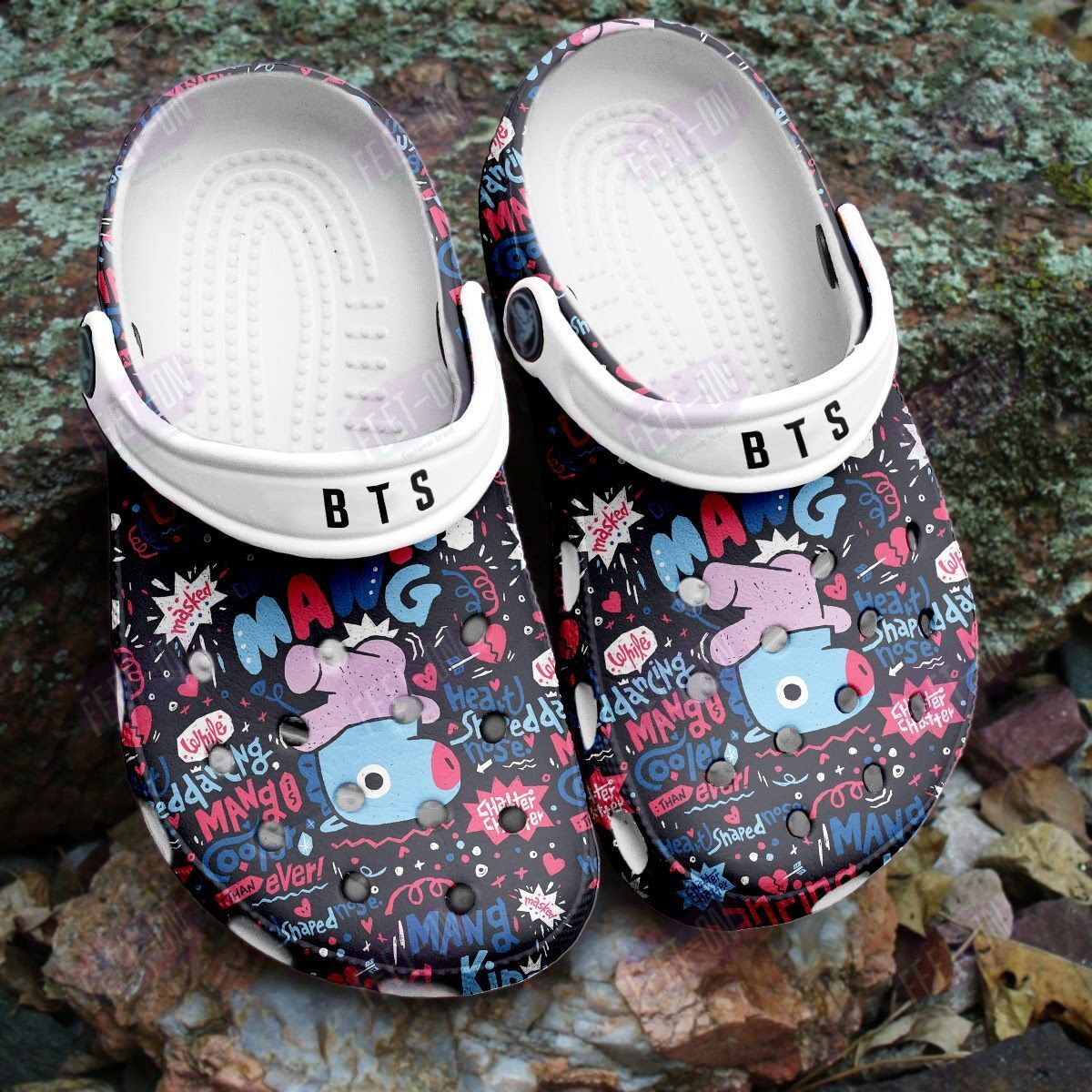 BEST Mang BT21 BTS black crocs crocband Shoes