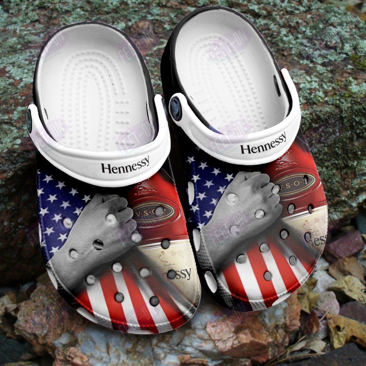 BEST Hennessy American flag crocs crocband Shoes
