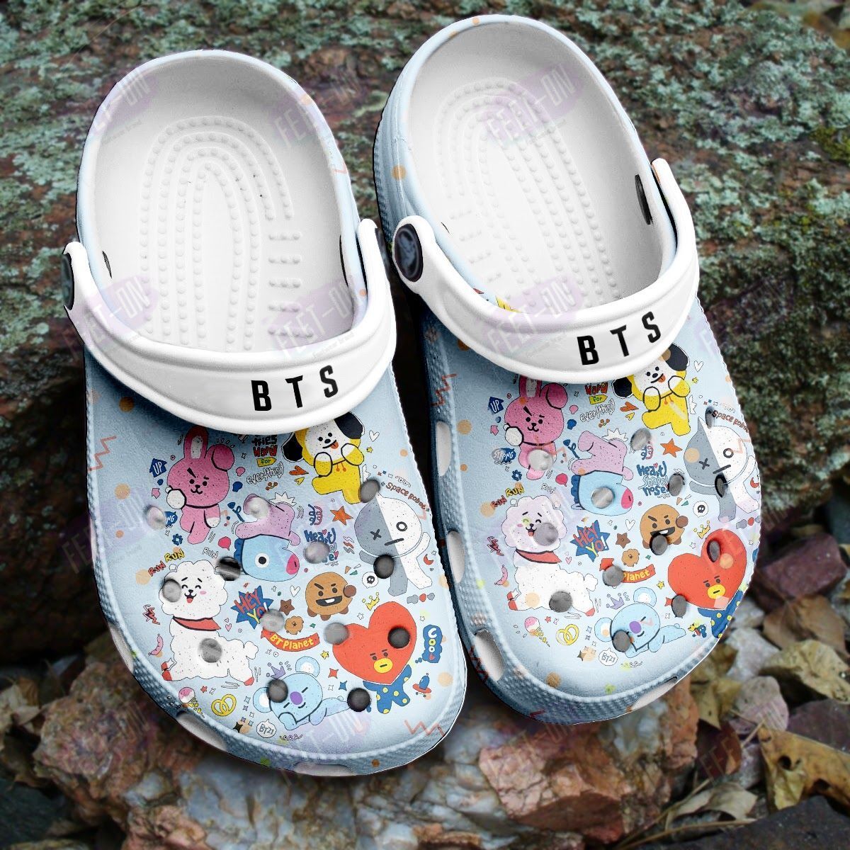 BEST BTS BT21 blue crocs crocband Shoes