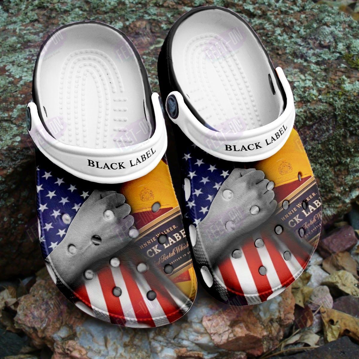 BEST Black Lable American flag crocs crocband Shoes