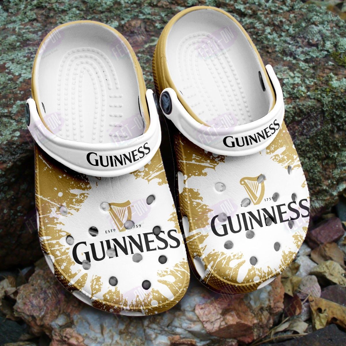 BEST Guinness white yellow crocs crocband Shoes