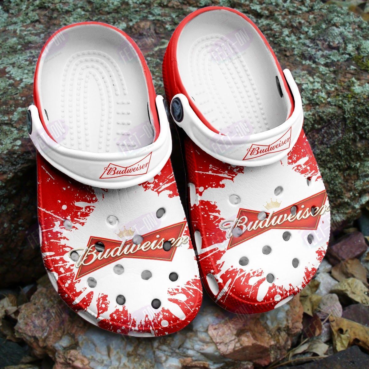 BEST Budweiser red white crocs crocband Shoes
