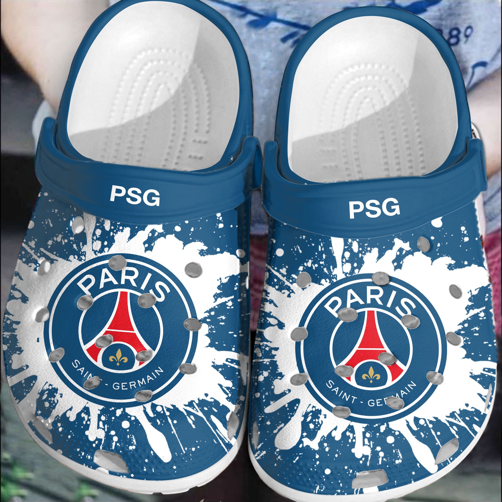 BEST PSG Paris Saint-Germain FC logo crocs crocband Shoes ...