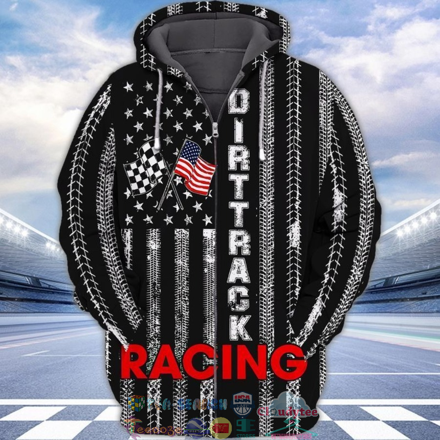 4th Of July Independence Day American Flag Dirt Track Racing 3D Hoodie