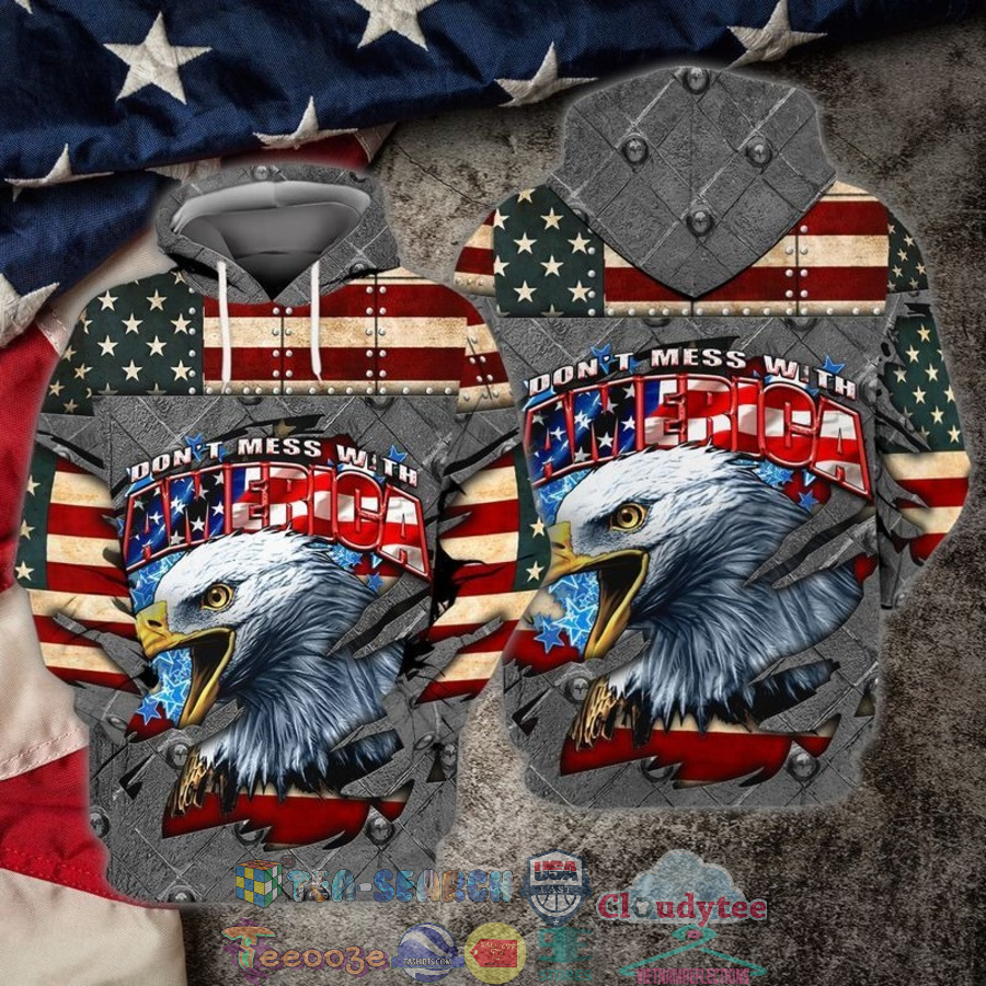4th Of July Independence Day Don’t Mess With America Eagle 3D Hoodie