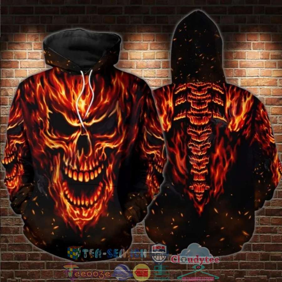 Skull Inferno 3D Hoodie