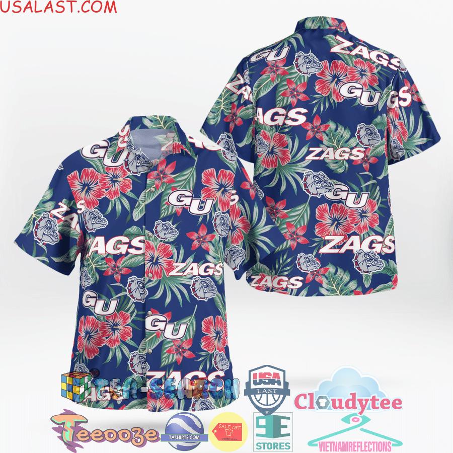 Gonzaga Bulldogs NCAA Flowery Aloha Summer Beach Hawaiian Shirt
