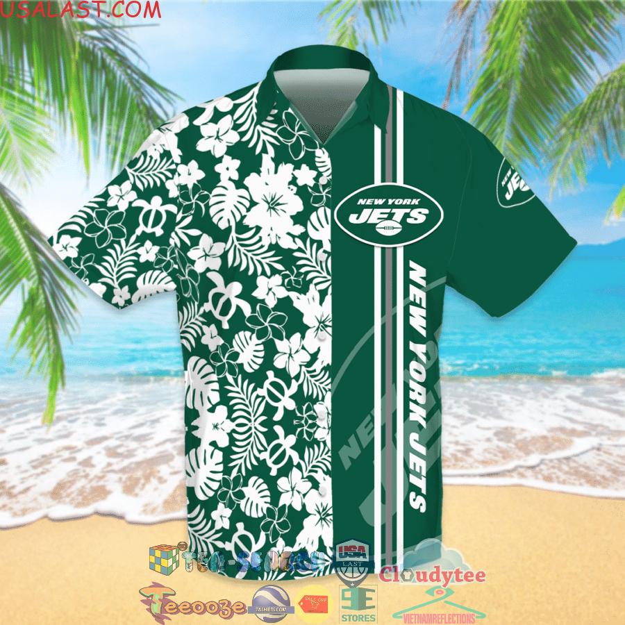 New York Jets NFL Team Tropical All Over Print Hawaiian Shirt