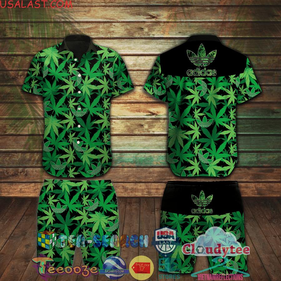 Weed Cannabis Adidas Aloha Summer Beach Hawaiian Shirt