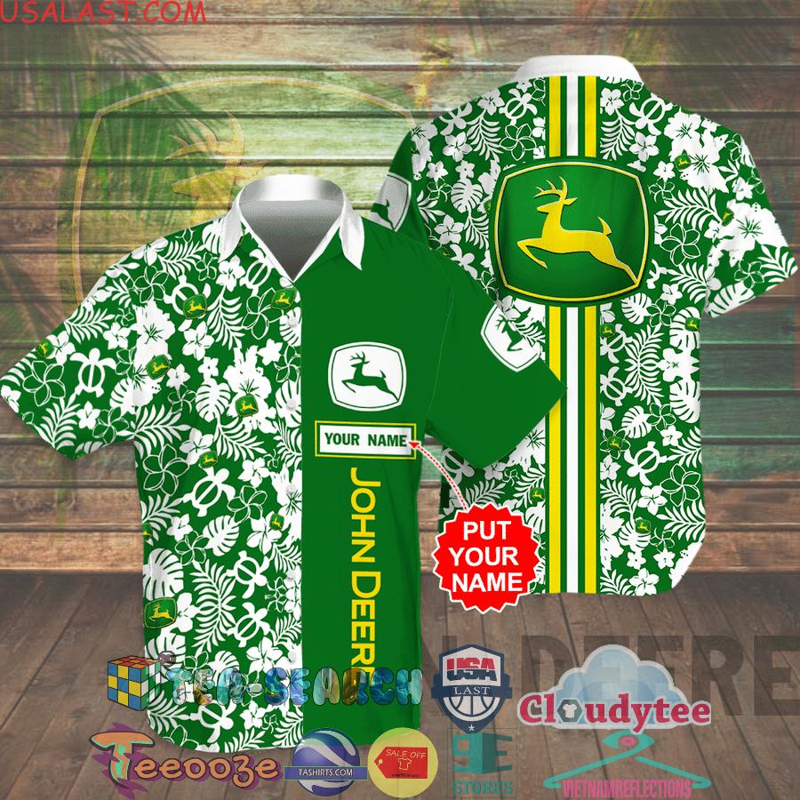 Personalized John Deere Tropical Aloha Summer Beach Hawaiian Shirt