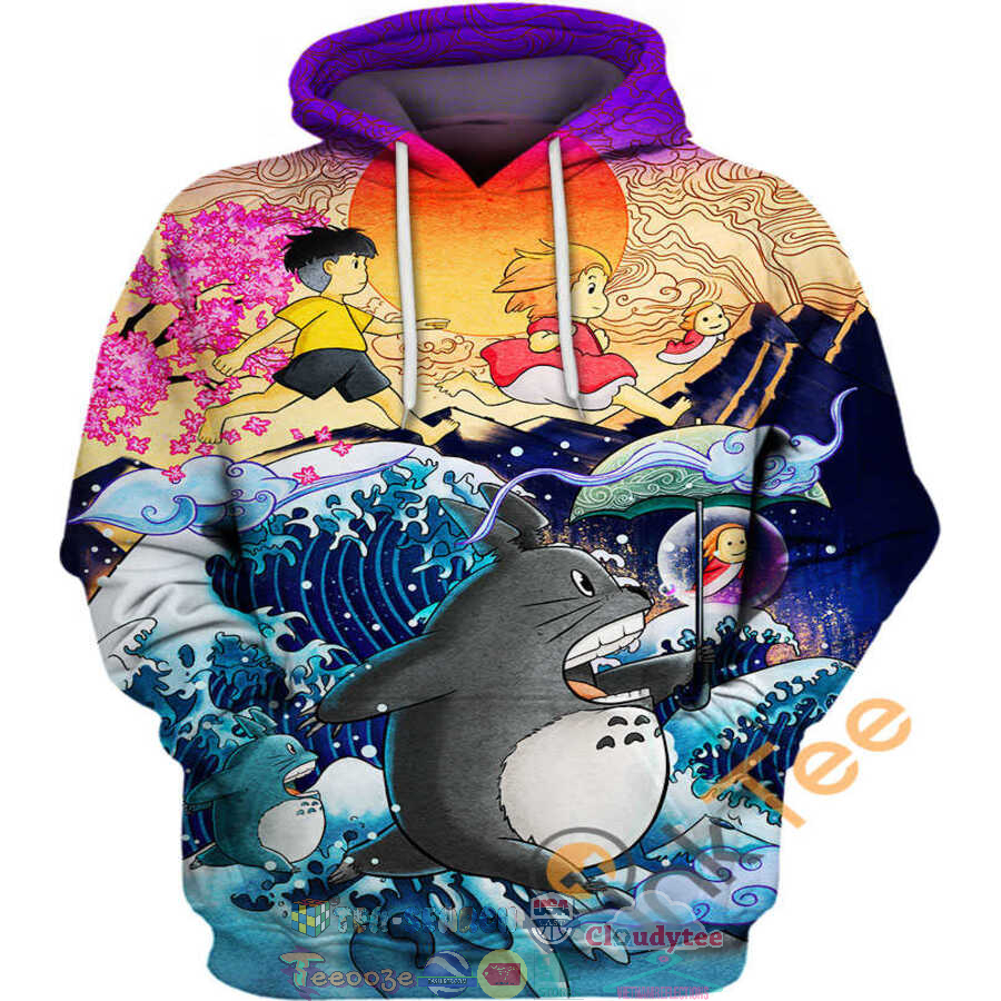 Totoro And Ponyo Hoodie 3d