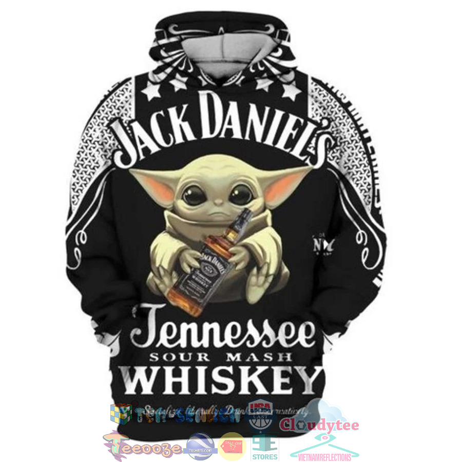 Baby Yoda Hug Jack Daniel’s Tennessee Whiskey 3D Hoodie
