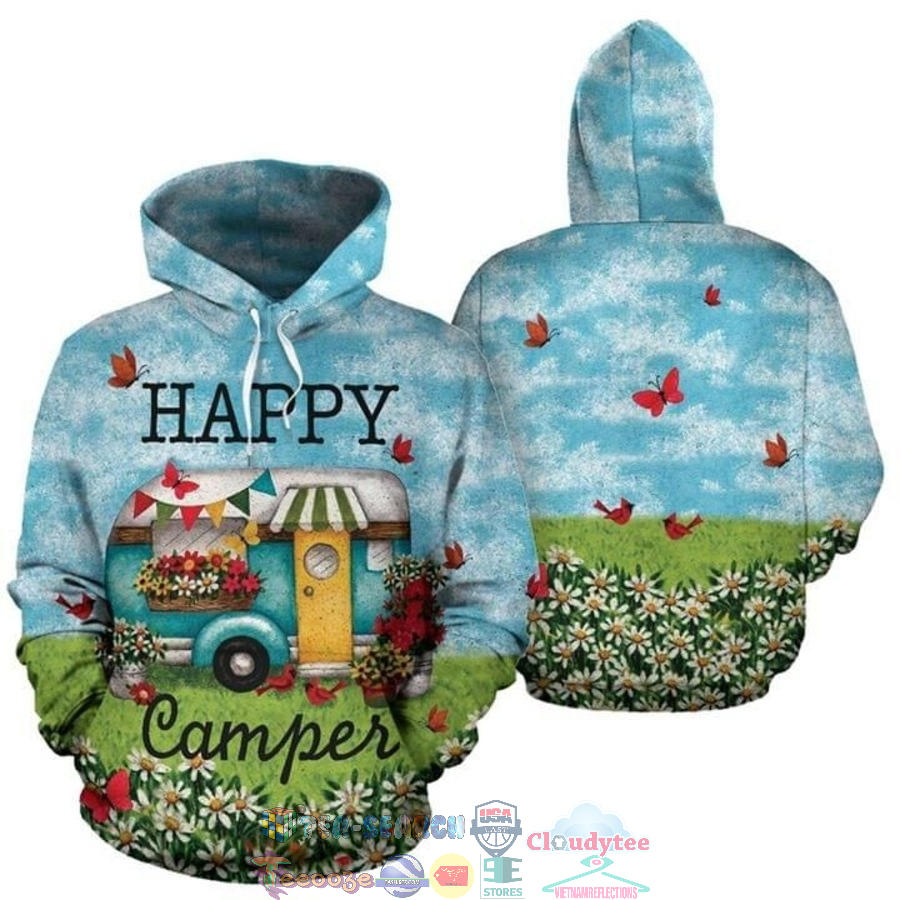 Camping Happy Camper 3D Hoodie