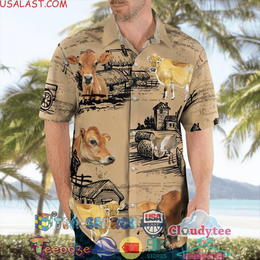 Jersey Cattle Aloha Summer Beach Hawaiian Shirt