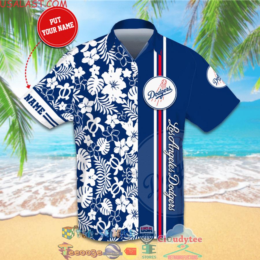 Personalized Name Los Angeles Dodgers MLB Team Tropical All Over Print Hawaiian Shirt