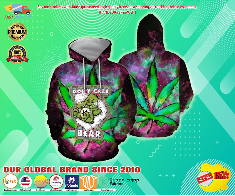 Cannabis don’t care bear 3D hoodie – LIMITED EDITION