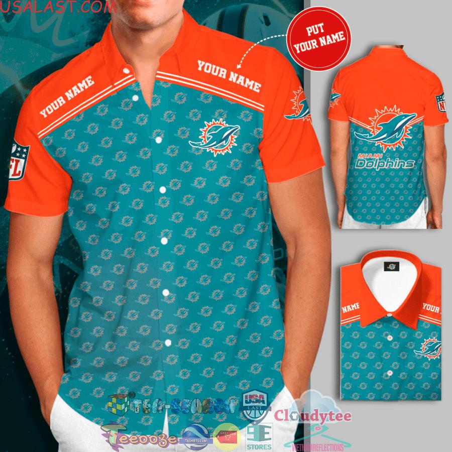 Personalized Name Miami Dolphins NFL Team All Over Print Hawaiian Shirt