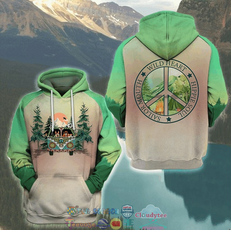 Hippie Camping Wild Heart Hippie Soul Sailor Mouth 3D Hoodie