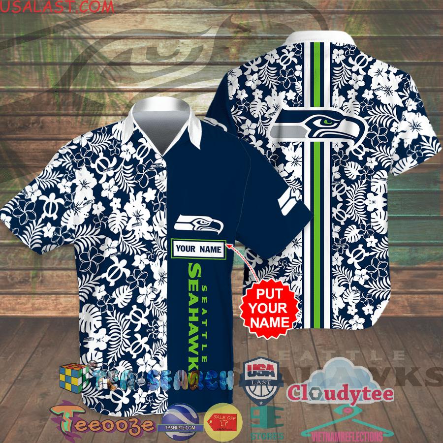 Personalized Seattle Seahawks NFL Tropical Aloha Summer Beach Hawaiian Shirt