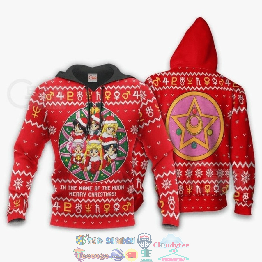 In The Name Of The Moon Merry Christmas Sailor Moon 3D Hoodie