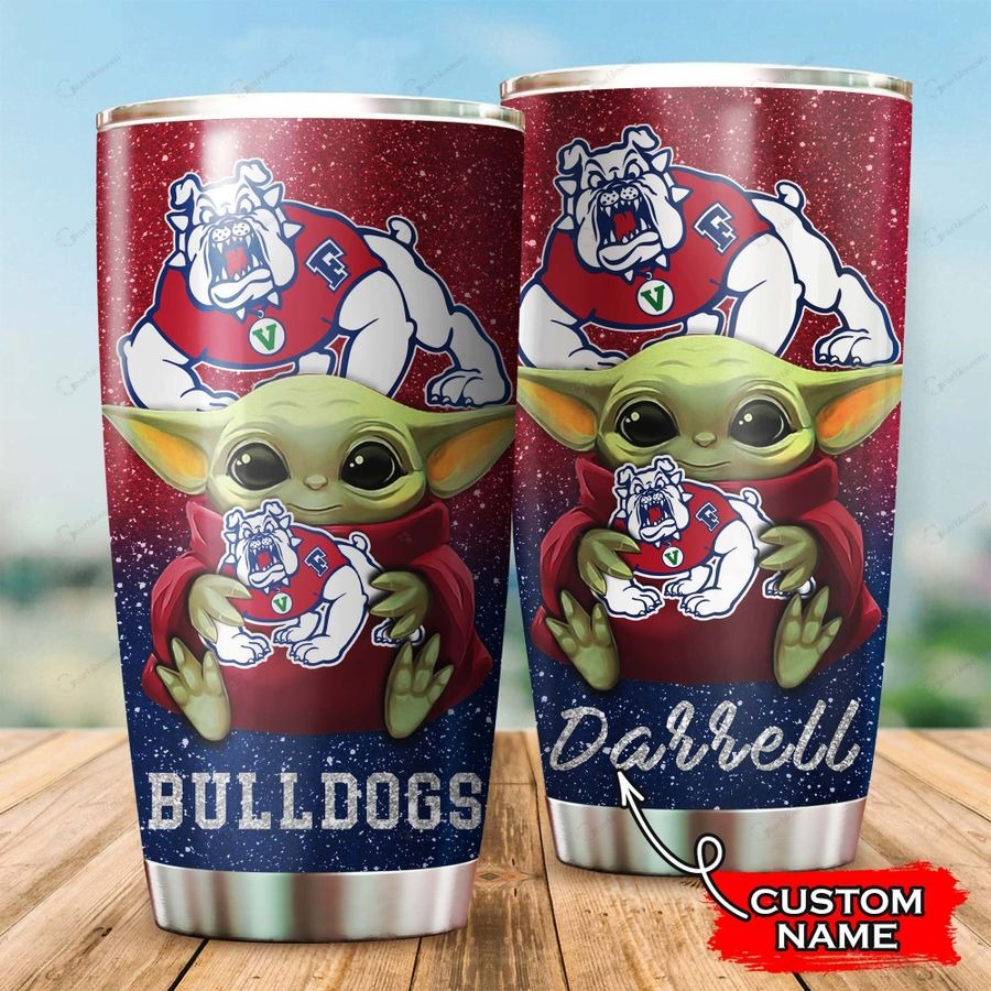 Fresno State Bulldogs football Baby Yoda Custom Name Tumbler – BBS