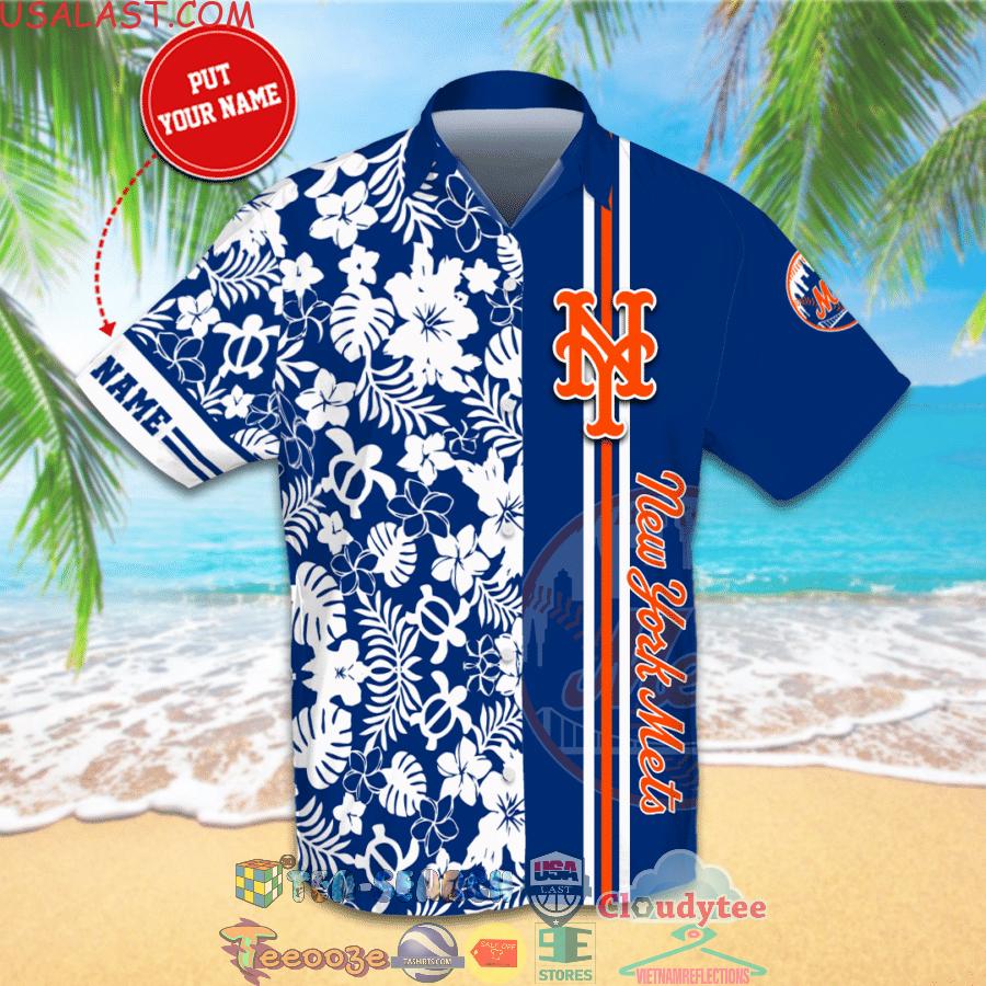 Personalized Name New York Mets MLB Team Tropical All Over Print Hawaiian Shirt