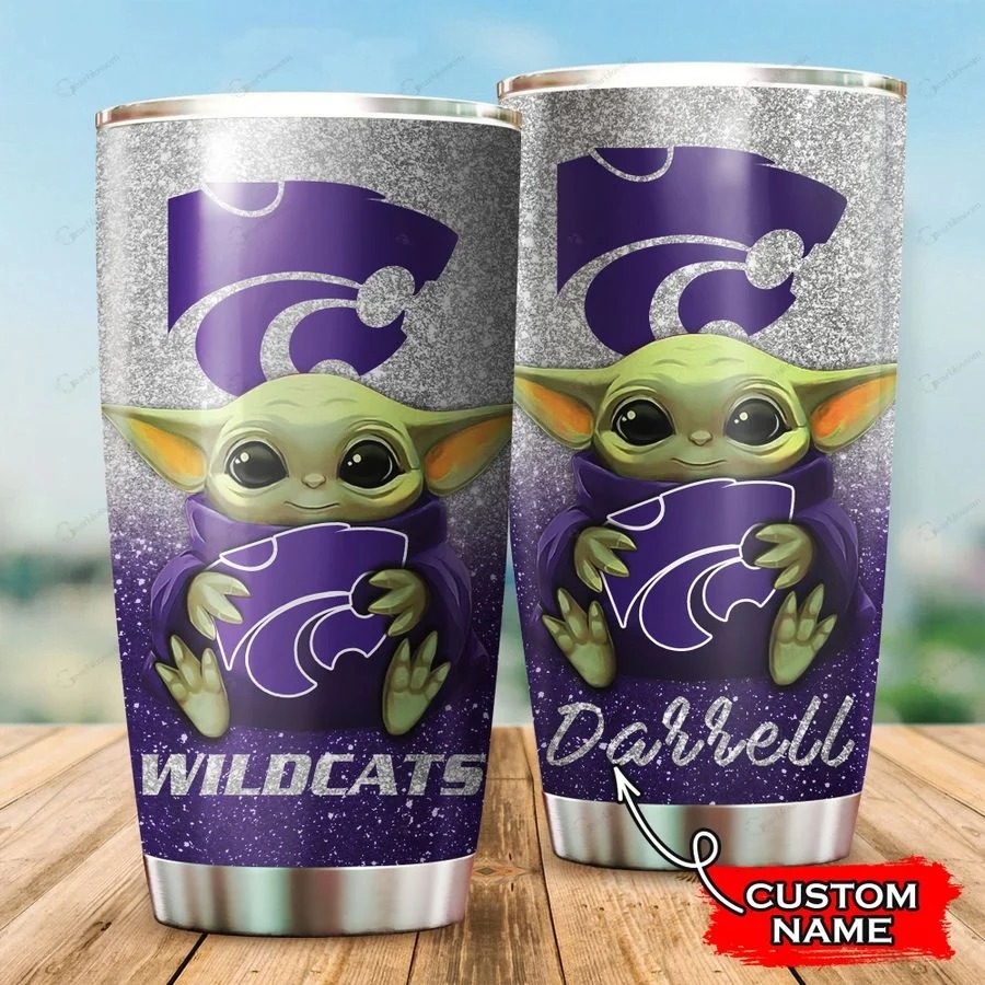 Kansas State Wildcats Baby Yoda Custom Name Tumbler – BBS